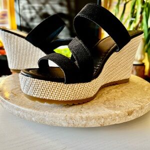 Faux Suede Open Toe/Sling Back-Black Espadrille
Summer Must-3” Heel